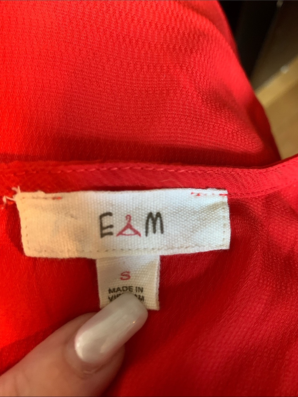 E&M Women's Red Cap-Sleeve Keyhole Blouse - Picture 2 of 9